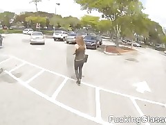 When I approached Become apparent on a supermarket parking lot this hottie was unwilling to even talk to me at first, let alone hang out together or something. She said she had a boyfriend, but a thousand dollars I offered her for spending some time at my place made her change her mind and we both ended up enjoying it. I fucked that bitch doggystyle, blasted a load all over her ass hole and pussy and captured it all via my eavesdrop camera glasses.