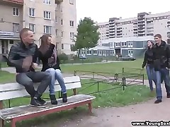 These depraved and ever horny teens don't need an extra reason to hook up for a unexceptionally wild and out-of-control home sex party. They get some sweets in a grocery store nearby.but the main dessert tonight is hot sticky cum the chicks lick and swallow with great pleasure after getting fucked raw in every position possible by both guys each.