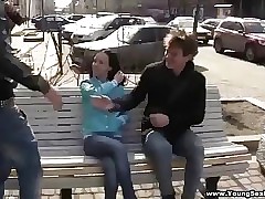 Having picked up a couple of hot teen girlfriends right on the street it doesn't take these guys long to take them home and go from innocent playful flirting to hot and sweaty hardcore fucking. Seducing and depraving eager teen cuties is their understanding of a perfect home sex party and these chicks sure don't mind getting satisfied by two handsome strangers.