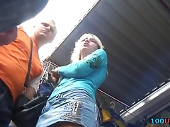 Now many interesting and sexy can be found up the skirt! This babe wears nice pants. And her sexy butt also won't dissappoint you!